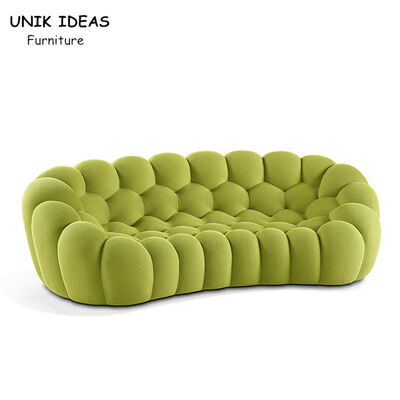 قیمت خوب 2 Seater Velvet Large Living Room Sectional Sofa Couch Green Bubble آنلاین