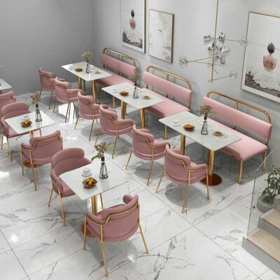 قیمت خوب Metal Velvet Restaurant Seating Tables And Chairs Removable Washable ODM آنلاین
