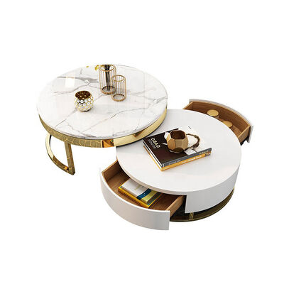 قیمت خوب Modern Home Luxury Coffee Center Tables Round Marble With Storage آنلاین