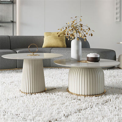 قیمت خوب Round Slate Coffee Center Table Home Light Luxury Style 80x37cm آنلاین