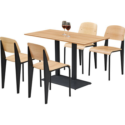 قیمت خوب Plywood Restaurant Dining Table And Chairs PU Leather Fast Food Dining Table آنلاین
