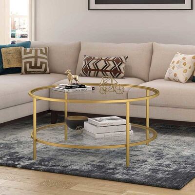 قیمت خوب Durable Round Glass Coffee Table Living Room Furniture 17