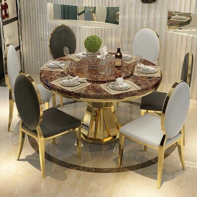 قیمت خوب Home Luxury Dining Table And Chairs 1.5 Meter Diameter Round Dining Table آنلاین