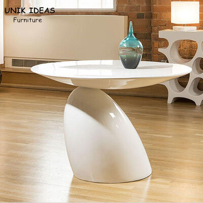 قیمت خوب Fiberglass Oval Shaped Coffee Side Table Living Room Tea Table White Color آنلاین