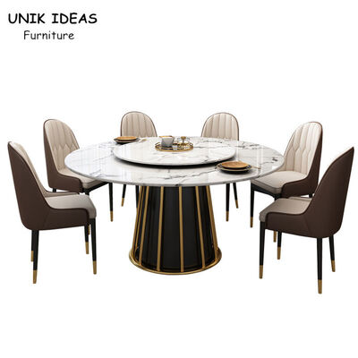 قیمت خوب Nordic Luxury Dining Table And Chairs 6 Person Round Marble Dining Table Set For 4 8 آنلاین